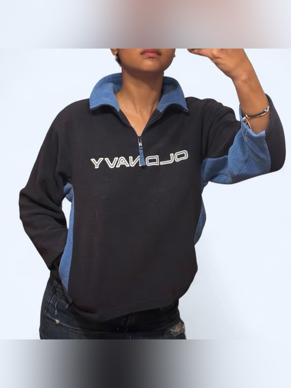 Y2K Grunge Fleece Sweater Jacket by Old Navy!